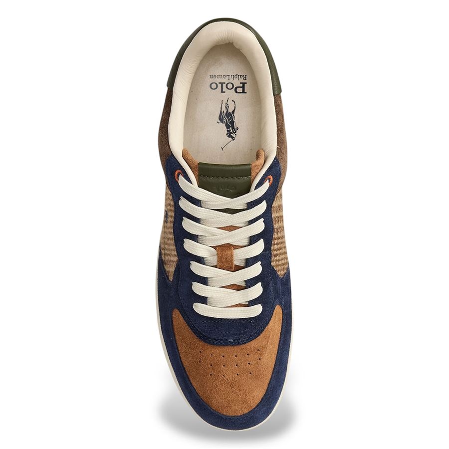 Masters Court in camoscio e tweed sneakers da uomo Polo Ralph Lauren | 809973703001